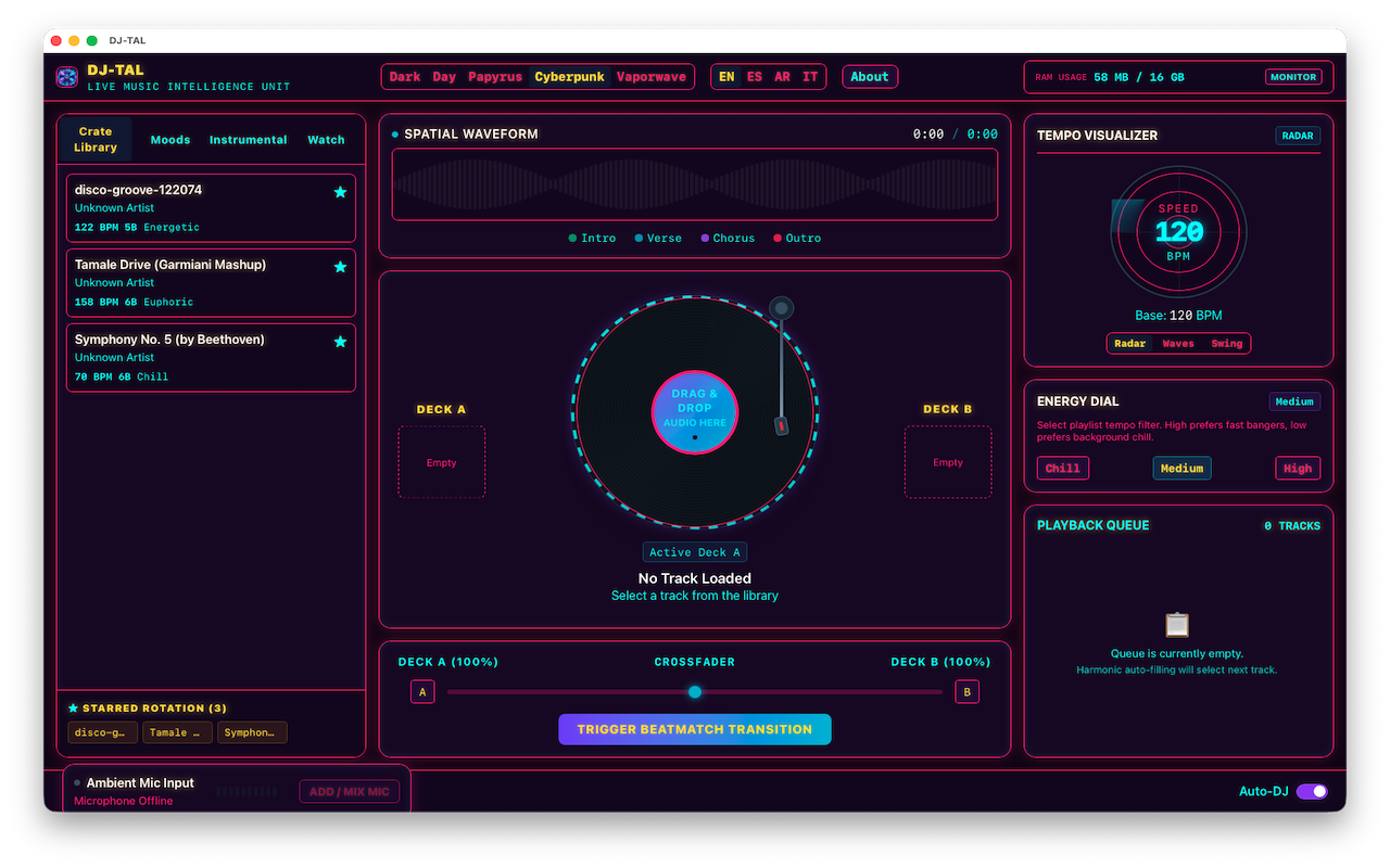 DJ-TAL Screenshot 5 - Custom Color Themes