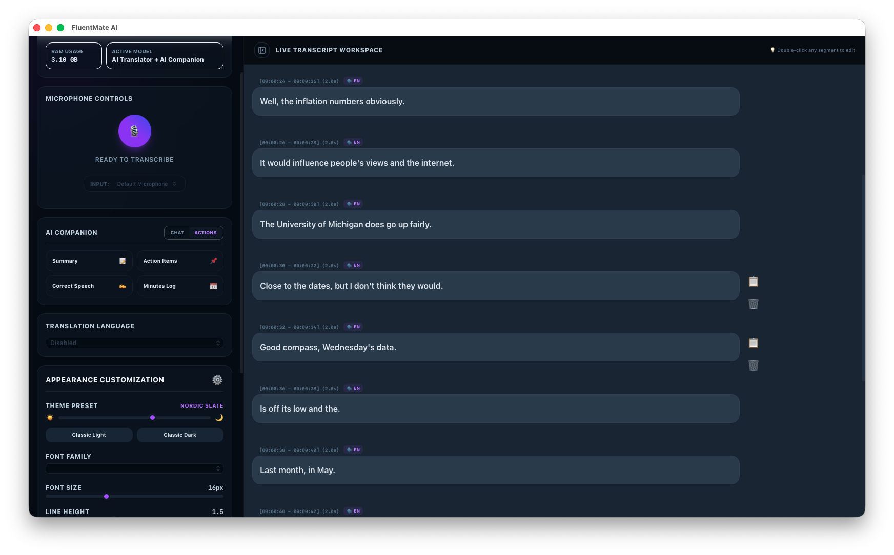 Screenshot 1 - translation interface