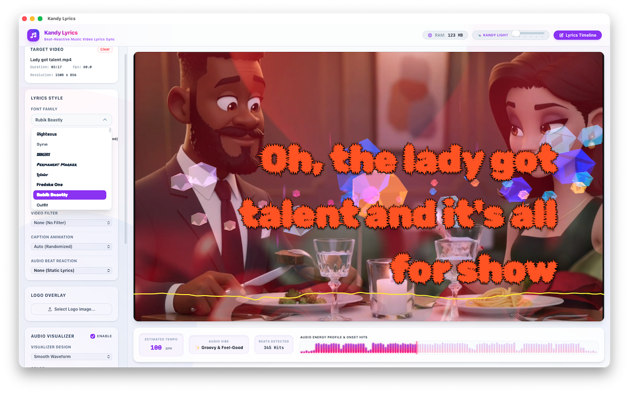 Animated lyrics