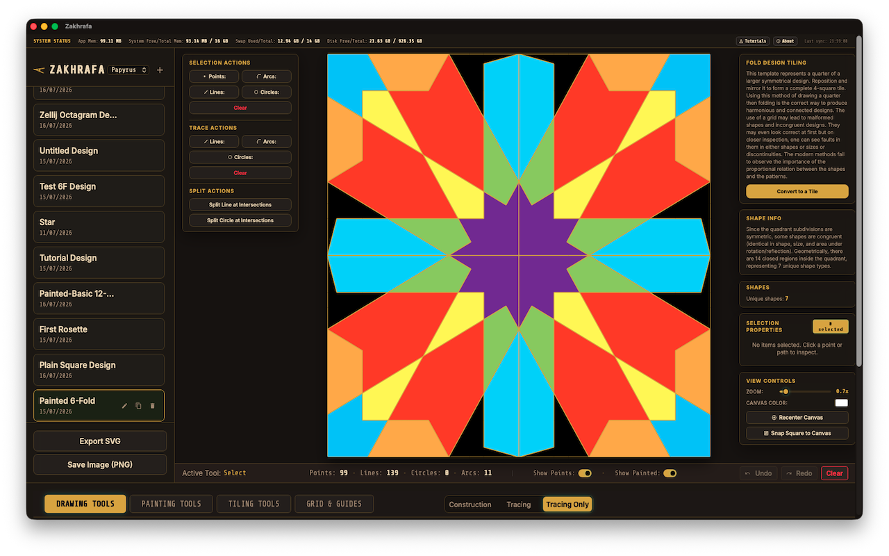 Zakhrafa Interface Mockup
