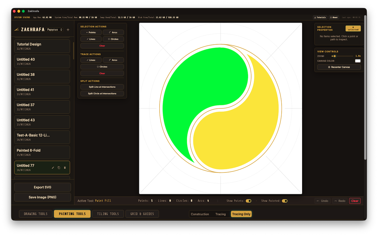 Color fills offset mosaic spacing preview
