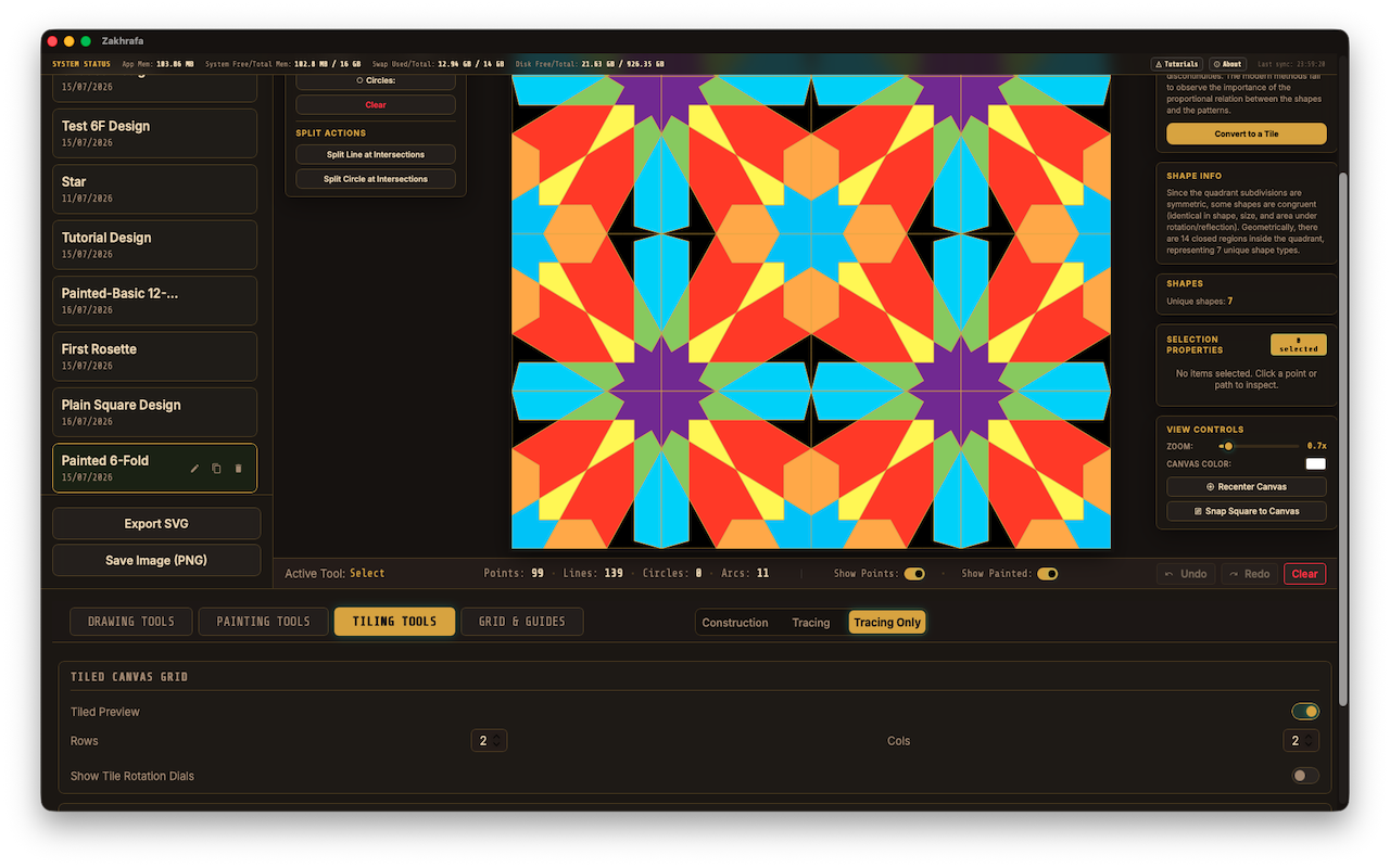 Seamless repeat tiling grid config