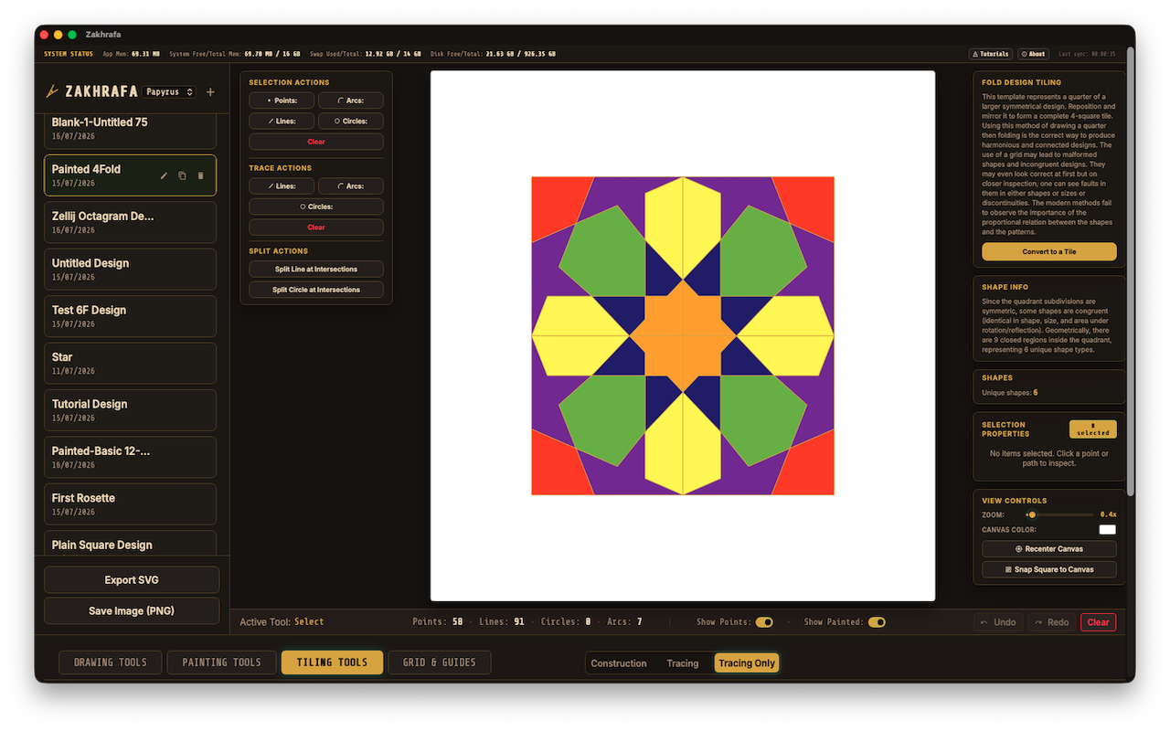 Islamic star rosette design draft