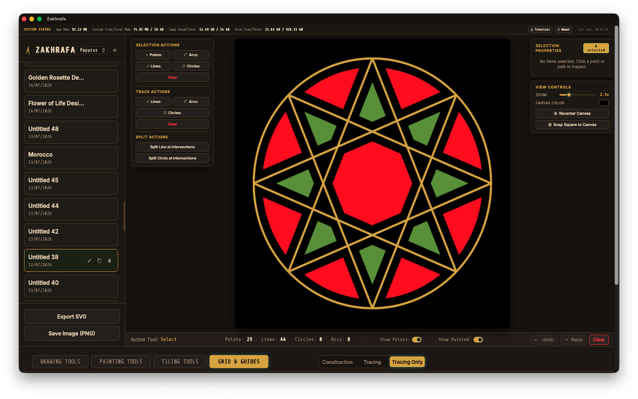 Gold vector rosette pattern mockup